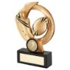 Picture of Gold|black Rugby Ball And Boot On Round Wreath With Plate (1in Centre) - 4.5in