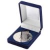 Picture of Blue Velvet Box And 50mm Medal Rugby Trophy Silver - 3.5in