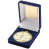 Picture of Blue Velvet Box And Gold Medal Referee Trophy - 3.5in