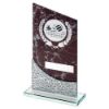 Picture of Brown Marble Printed Glass Plaque With Volleyball Insert And Plate - 7.5in