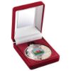 Picture of Red Velvet Box And 50mm Silver Medal Wales Trophy (1in Centre) - 3.5in