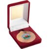 Picture of Red Velvet Box And 50mm Bronze Medal Wales Trophy (1in Centre) - 3.5in