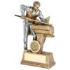 Picture of Brz|pew Male Pool|snooker Figure With Star Backing With Plate (1in Centre) - 6in
