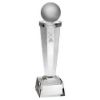 Picture of Clear Glass Column With Lasered Pool|snooker Image With Plate - 8.5in