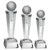Picture of Clear Glass Column With Lasered Pool|snooker Image With Plate - 8.5in