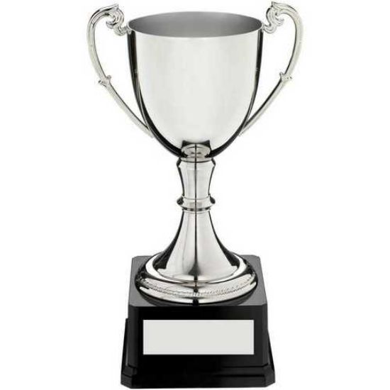 Trophy Distributors - Nickel Plated Cup On Heavyweight Base With Plate ...