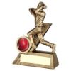 Picture of Brz|gold Mini Male Cricket Bowler Figure With Plate (1in Centre) - 4in