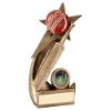 Picture of Brz|gold|red Cricket Ball And Bat On Shooting Star With Plate (1in Cen) - 4.5in