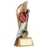 Picture of Brz|pew|gold Cricket Ball And Bat On Mesh Backdrop With Plate (1in Cen) - 5in