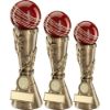 Picture of Brz|gold|red Cricket Ball Leaf Column With Plate (1in Centre) - 7in