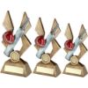 Picture of Brz|pew|red Cricket Ball And Bat On Pointed Backdrop With Plate (1in Cen) - 10in