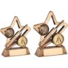 Picture of Brz|gold Resin Cricket Mini Star With Plate     (1in Centre) - 3.75in
