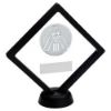 Picture of Black|clear Plastic Box With Cricket Insert Trophy Silver - 6in