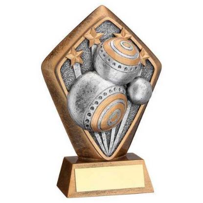 Picture of Brz~gold Diamond Holder With Lawn Bowls Disc With Plate