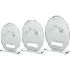 Picture of White|silver Printed Glass Oval With Lawn Bowls Insert And Plate - 7.25in