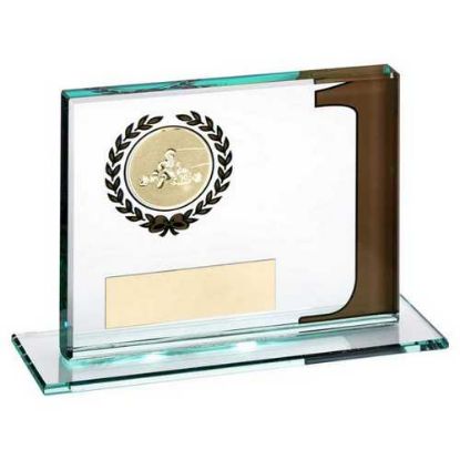 Picture of Jade Glass Plaque With Go Kart Insert And Plate Gold 1st