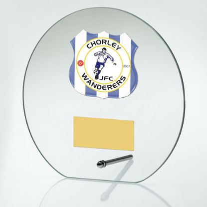 Picture of Jade Glass Round Plaque With Plate (Requires S