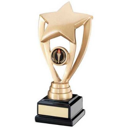 Picture of Gold Shooting Star Holder On Black Base With Plate (1in Centre)