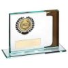 Picture of Jade Glass Plaque With Number And Plate (1in Centre) Gold 1st - 3.25 X 4in