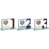 Picture of Jade Glass Plaque With Number And Plate (1in Centre) Gold 1st - 3.25 X 4in