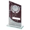 Picture of Brown Marble Printed Glass Plaque With Silv Detail With Plate (2in Cen) - 8.25"