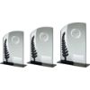 Picture of Jade Glass Plaque With Black|silver Detail With Plate (1in Centre) - 7.25in