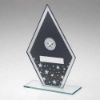 Picture of Grey|silver Printed Glass Diamond With Silver Stars And Plate - (1in Cen) 6.5in