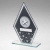 Picture of Grey|silver Printed Glass Diamond With Silver Stars And Plate - (1in Cen) 6.5in