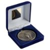 Picture of Blue Velvet Box And 60mm Medal Victory Torch Trophy Antique Gold - 4in