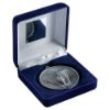 Picture of Blue Velvet Box And 60mm Medal Victory Torch Trophy Antique Silver - 4in