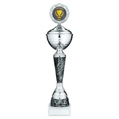 Picture of Silver|pewter Trophy Cup With Lid (2in Centre) - 18in