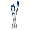 Picture of Silver|blue Metal Wreath Trophy Cup - 17.25in