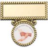 Picture of Black|gold Plastic Badge And Bar (1in Centre) - 2in