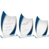 Picture of Jade Glass Curved Plaque With Blue|gold Highlights (4mm Thick) - 6.75in