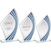 Picture of Jade Glass Sail Plaque With Blue|silv Highlights (4mm Thick) - 8.75in