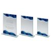 Picture of Jade Glass Rectangle Plaque With Silver|blue Marble Detail (4mm Thick) - 6.5in