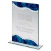 Picture of Jade Glass Rectangle Plaque With Silver|blue Marble Detail (4mm Thick) - 6.5in