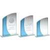 Picture of Jade|blue Glass Rectangle Plaque With Curved Top (4mm Thick) - 5.25in