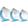 Picture of Jade|blue Glass Oval Plaque With Angled Top - (4mm Thick) 5.5in