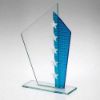 Picture of Jade Glass Plaque With Blue Shard & Silver Stars (4mm Thick) - 6.5in