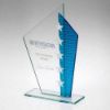 Picture of Jade Glass Plaque With Blue Shard & Silver Stars (4mm Thick) - 6.5in