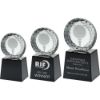 Picture of Clear Glass Golf Circle With Image On Black Plinth - 5.5in