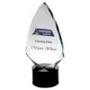 Picture of Clear Glass Arrowhead (20mm Thick) On Round Black Base - 9in
