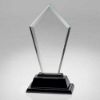 Picture of Clear Glass Tall Arrow Plaque On Black Base  (12mm Thick) - 14in