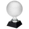Picture of Clear Glass Golf Ball On Black Base - (4" Dia)  6.5in