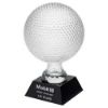 Picture of Clear Glass Golf Ball On Black Base - (4" Dia)  6.5in