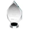 Picture of Clear Glass Diamond On Black And Clear Round Base (15mm Thick) - 10in