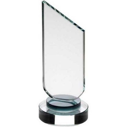 Picture of Clear Glass Plaque With Black Neck And Round Base