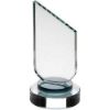 Picture of Clear Glass Plaque With Black Neck And Round Base - 6.25in