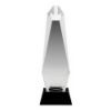 Picture of Clear Glass Hexagonal Column On Black Base - 11in